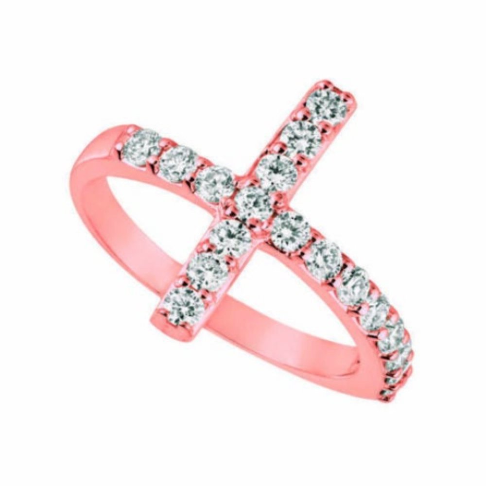 0.40 Carat Natural Diamond Cross Ring